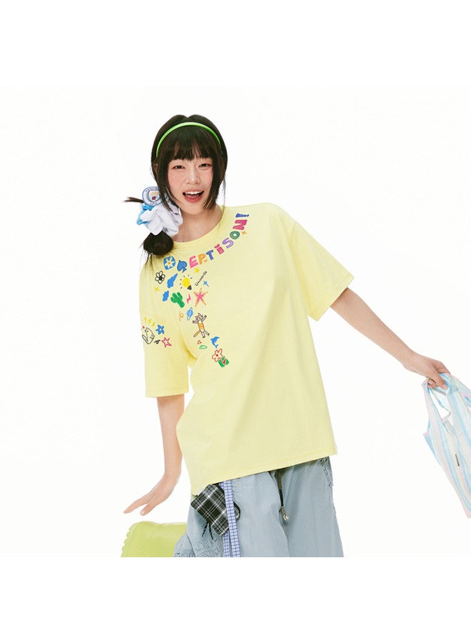EPTISON Creative Colorful Cartoon Print Cool & Quick-dry Short Sleeve T-shirt For Women & Men - Image 5