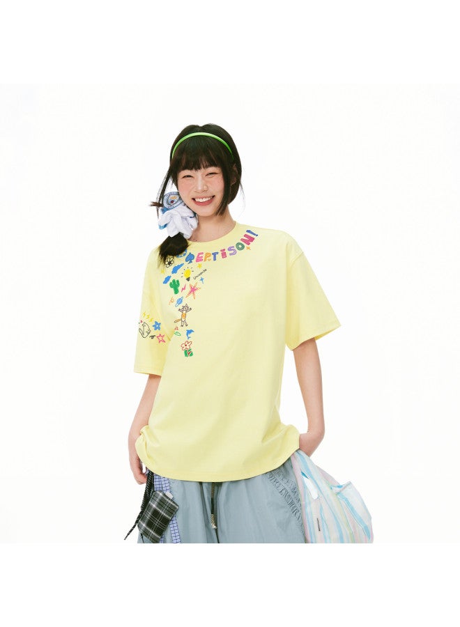 EPTISON Creative Colorful Cartoon Print Cool & Quick-dry Short Sleeve T-shirt For Women & Men - Image 4
