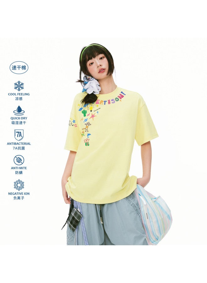 EPTISON Creative Colorful Cartoon Print Cool & Quick-dry Short Sleeve T-shirt For Women & Men - Image 2