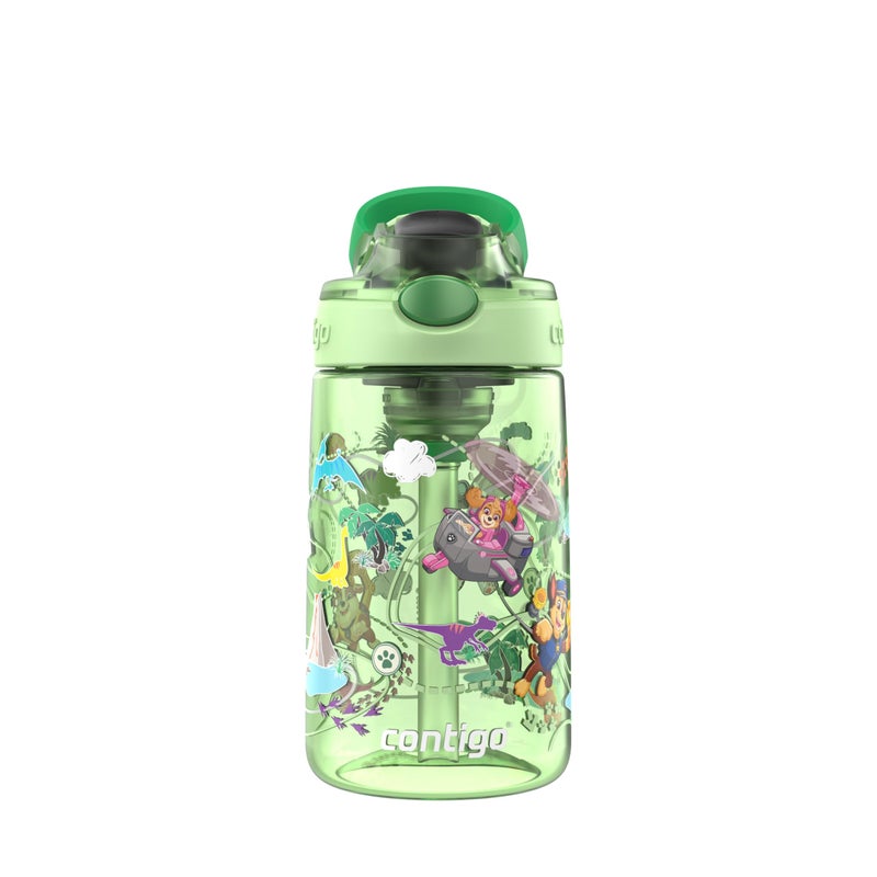 Contigo Aubrey Paw Patrol LeakProof SpillProof Water Bottle with Autospout 14oz Paw Patrol Dino Treks Green