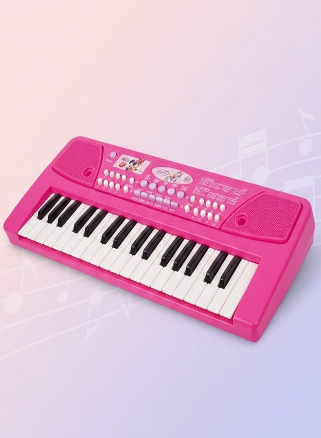 Kriiddaank Minnie Keyboard Piano for Kids - 37 Keys Musical Toy with Microphone, 8 Rhythms, 8 Tones & USB Power - Educational Learning Instrument & Birthday Gift for Girls Ages 3+ Years (Pink) - Image 1