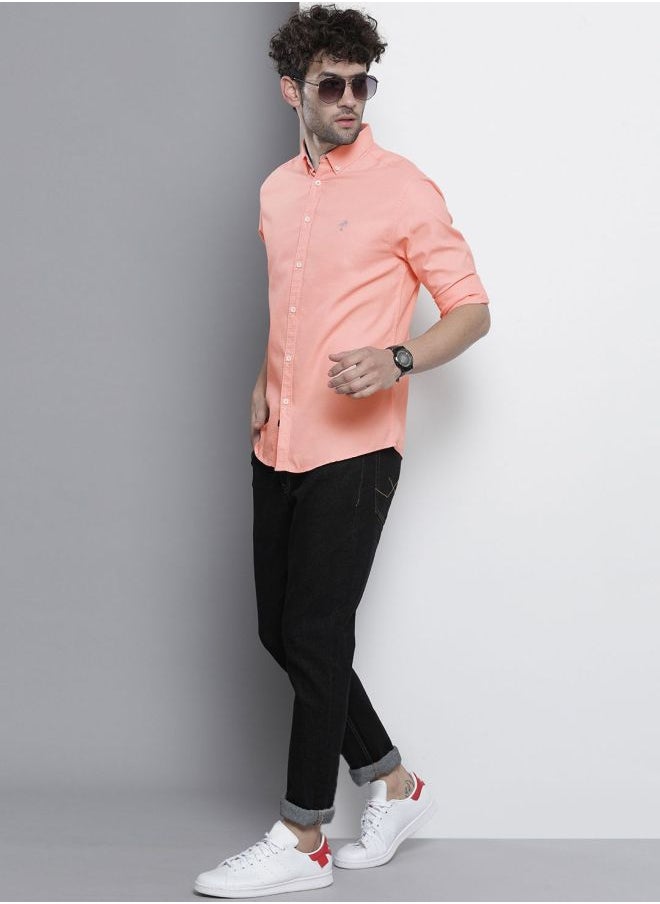 The Indian Garage Co Men Slim Fit Placement Embroidered Full Sleeves Cutaway Collar Casual Shirt  - Image 5