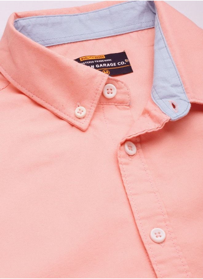 The Indian Garage Co Men Slim Fit Placement Embroidered Full Sleeves Cutaway Collar Casual Shirt  - Image 4