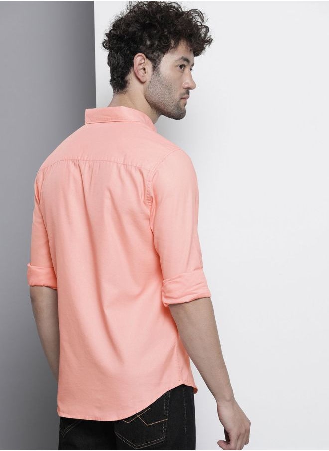The Indian Garage Co Men Slim Fit Placement Embroidered Full Sleeves Cutaway Collar Casual Shirt  - Image 2