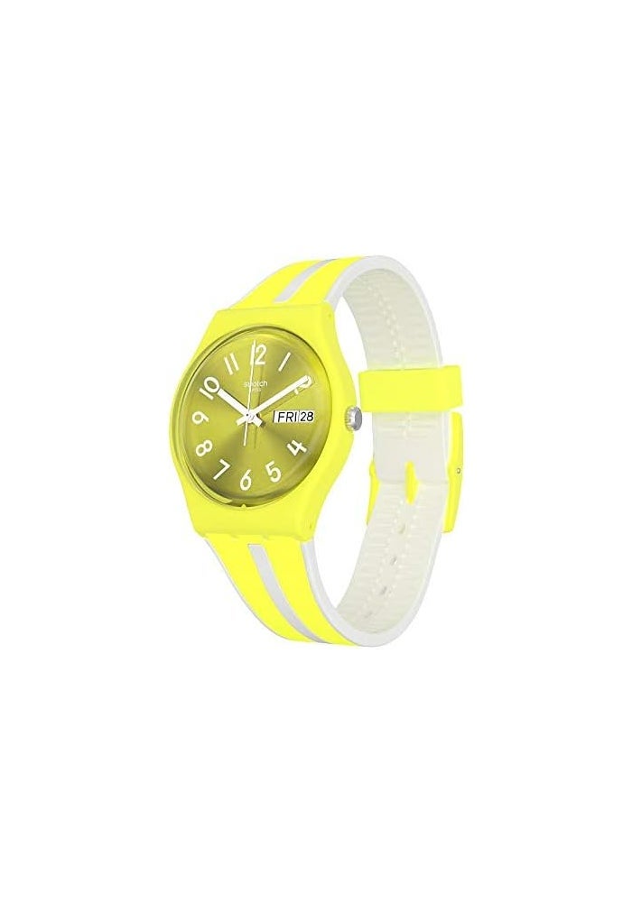 Swatch Unisex Adult Analogue Quartz Watch with Silicone Strap GJ702 - Lemoncello Yellow Dial - Image 3