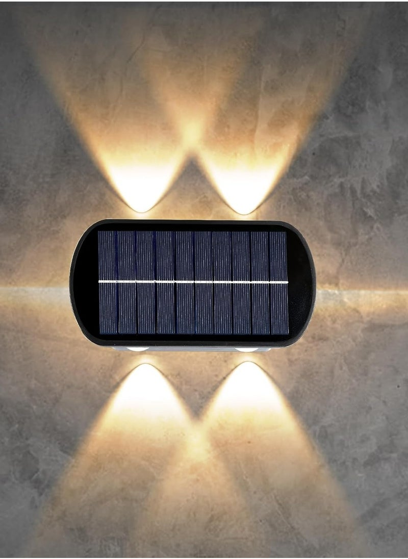 HUA QIANG WANG Solar Outdoor Up and Down Wall Lamp, 4W LED Solar Wall Lights Warm White, IP65 Waterproof for Garden, Porch, Garage, Patio, Balcony  - Image 1