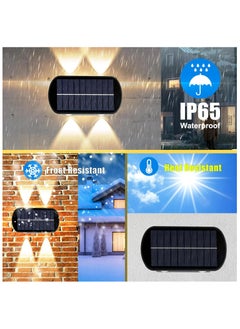 HUA QIANG WANG Solar Outdoor Up and Down Wall Lamp, 4W LED Solar Wall Lights Warm White, IP65 Waterproof for Garden, Porch, Garage, Patio, Balcony  - Image 4