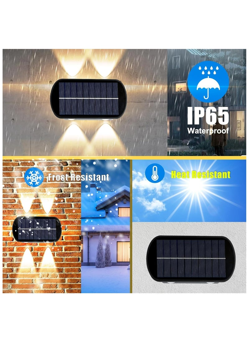 HUA QIANG WANG Solar Outdoor Up and Down Wall Lamp, 4W LED Solar Wall Lights Warm White, IP65 Waterproof for Garden, Porch, Garage, Patio, Balcony  - Image 4