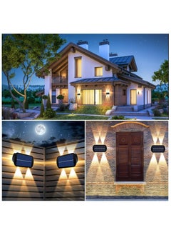 HUA QIANG WANG Solar Outdoor Up and Down Wall Lamp, 4W LED Solar Wall Lights Warm White, IP65 Waterproof for Garden, Porch, Garage, Patio, Balcony  - Image 5