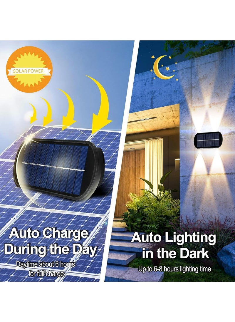 HUA QIANG WANG Solar Outdoor Up and Down Wall Lamp, 4W LED Solar Wall Lights Warm White, IP65 Waterproof for Garden, Porch, Garage, Patio, Balcony  - Image 3