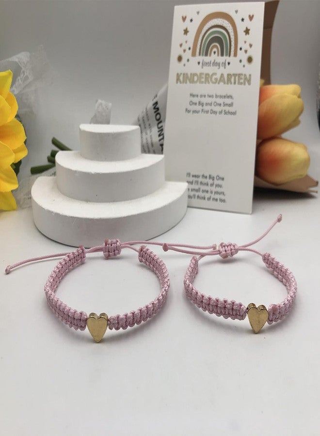 INENIMARTJ First Day of Kindergarten Bracelets First Day of School Bracelets for Mom,Back to School Bracelet for 2,Matching Heart Wish Adjustable Bracelet (C) - Image 2