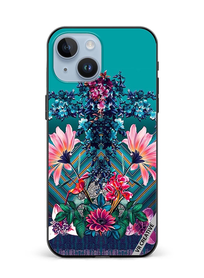 VR CREATIVE Protective Case Cover For Apple iPhone 15 Plus Flower Design Multicolour - Image 1