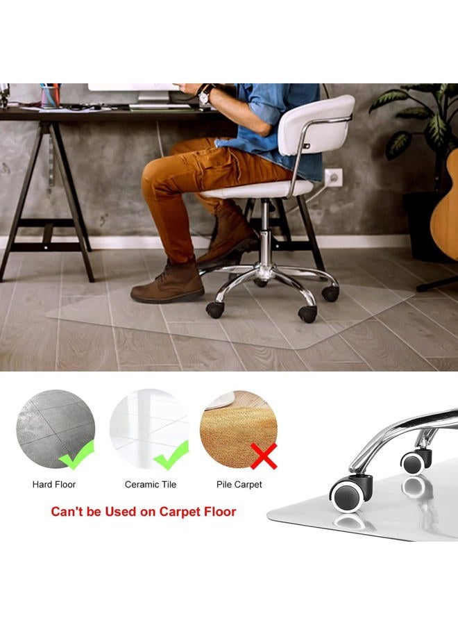 Kuyal Clear Chair Mat, Hard Floor Use, 48" X 53" Transparent Office Home Floor Protector mat Chairmats (48" X 53" Rectangle) - Image 2