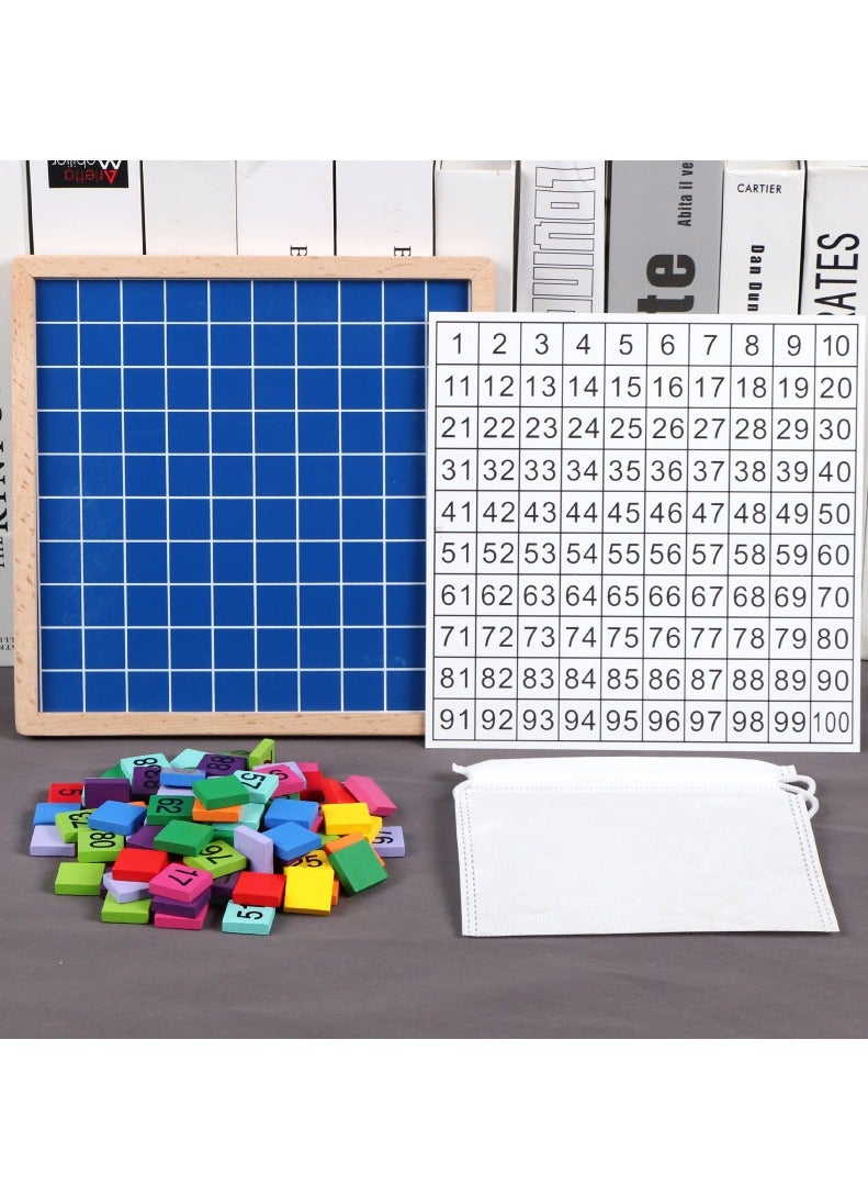 عام نسخة عائلية من لوحة رقمية تحتوي على الأرقام من 1 إلى 100، تعتبر وسائل تعليمية مونتيسوري للأطفال وتعزز التعليم المبكر وتعليم الأطفال وتعتبر ألعاب خشبية تعليمية للأطفال. - Image 2