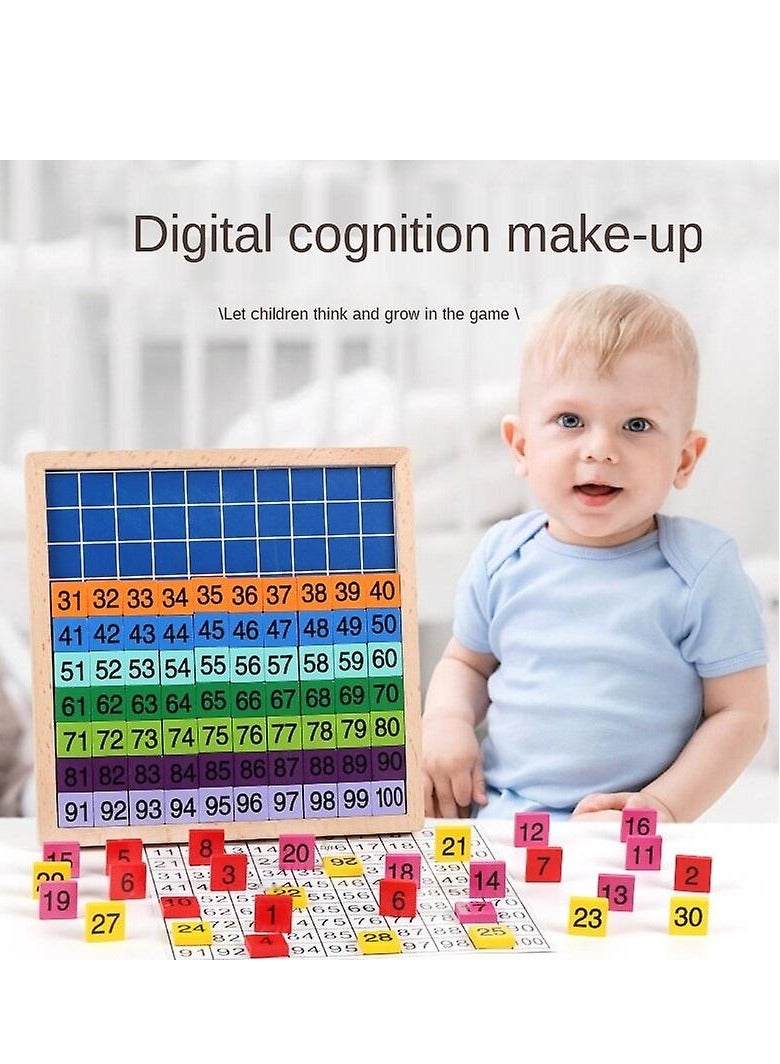 عام نسخة عائلية من لوحة رقمية تحتوي على الأرقام من 1 إلى 100، تعتبر وسائل تعليمية مونتيسوري للأطفال وتعزز التعليم المبكر وتعليم الأطفال وتعتبر ألعاب خشبية تعليمية للأطفال. - Image 3