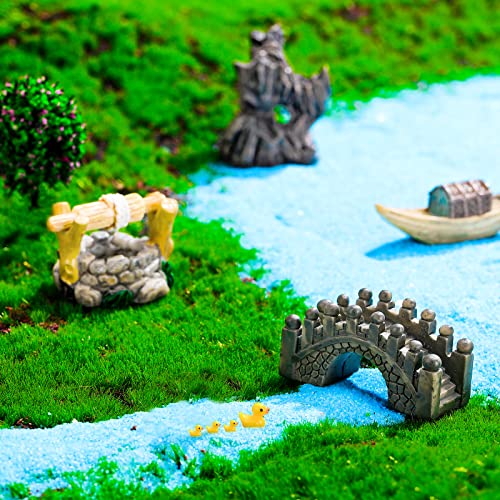 Jetec 12 Pcs Garden Accessories Miniature Bridge Mini Lighthouse Water Well Bridge Figurines Pond Lawn Ornament Figurines for DIY Craft Garden Decor(Retro Style) - Image 3