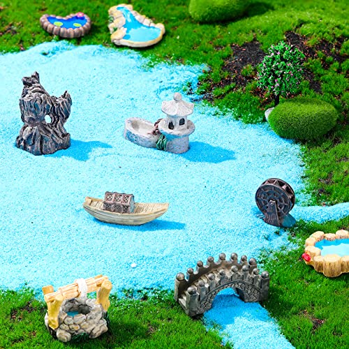 Jetec 12 Pcs Garden Accessories Miniature Bridge Mini Lighthouse Water Well Bridge Figurines Pond Lawn Ornament Figurines for DIY Craft Garden Decor(Retro Style) - Image 4