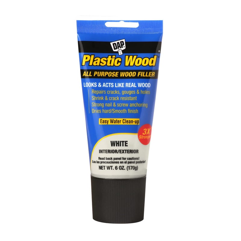 DAP Plastic Wood All Purpose Latex Wood Filler, White, 6 Oz - Packaging may vary - Image 1