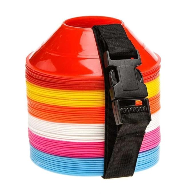 CRAZX Soccer Mini Disc Cones | Mini Durable disc Cones. Comes with Carry Strap | Marker Cones 6 INCH for Soccer Cricket Track and Field Sports,Elementary Marker Cones (25) - Image 2
