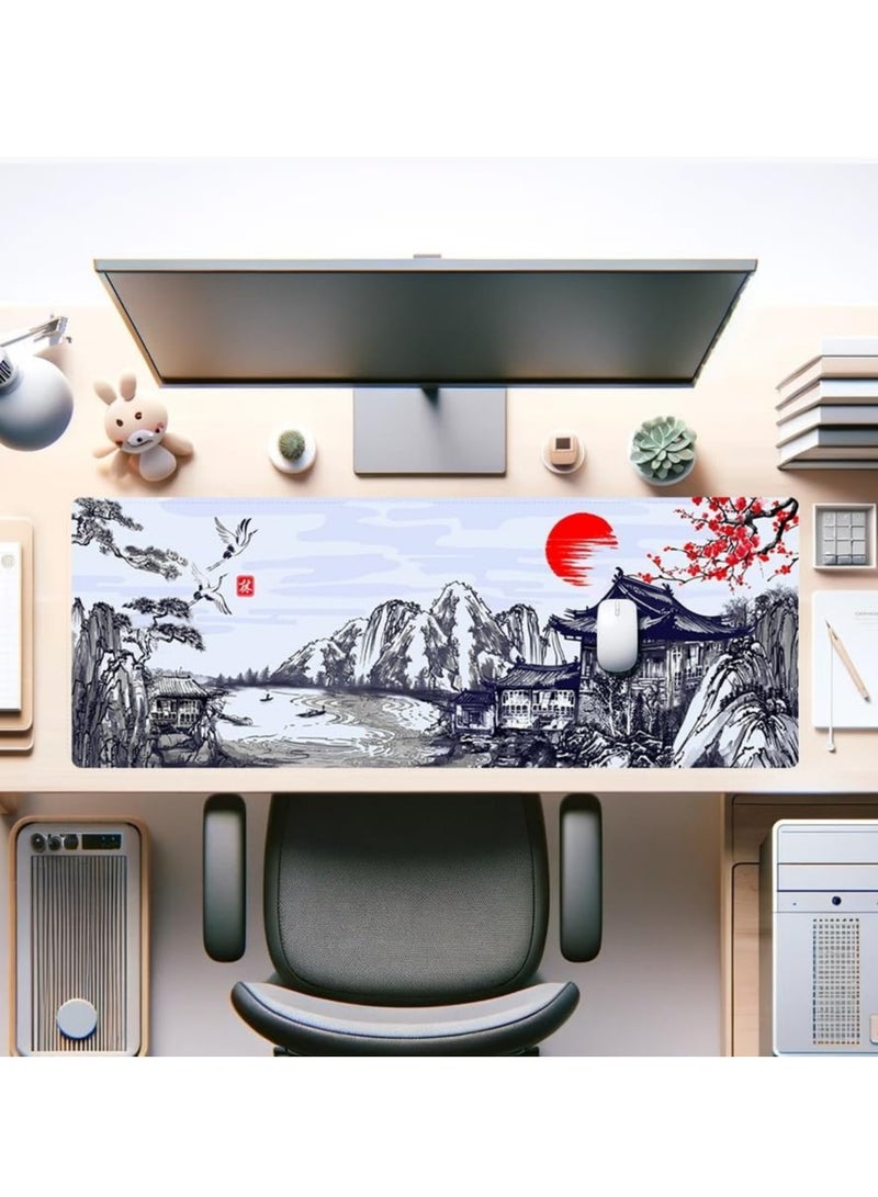 Japanese Pencil Art Cherry Blossoms Mouse Pad  – Gaming  Mat XL Size Anti Slip Base – Speed Edition | 70 X 30 cm - Image 5