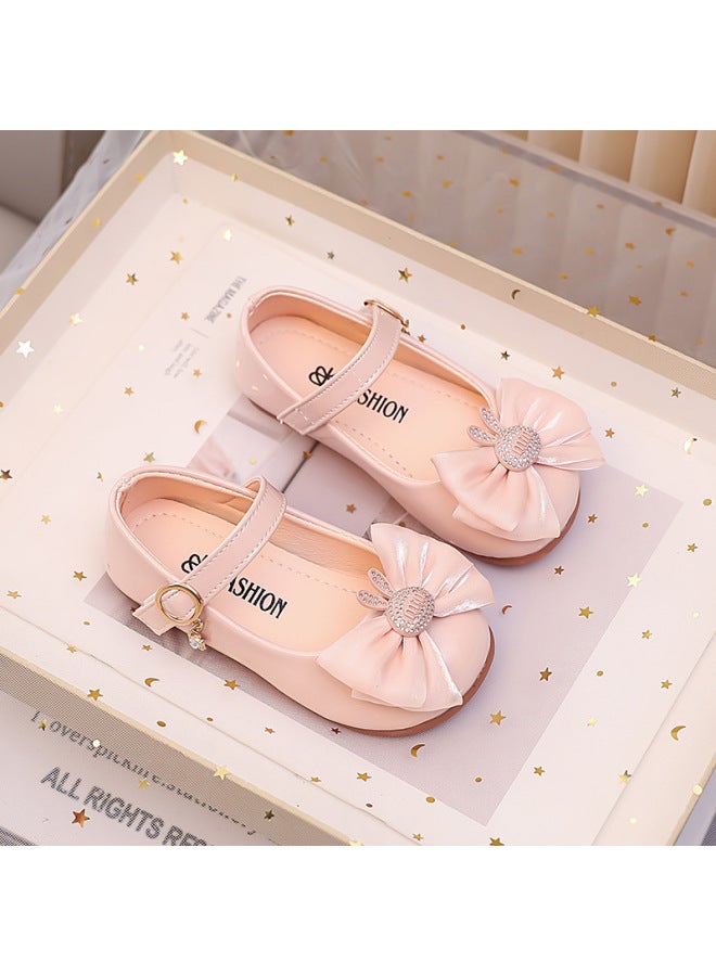 Bow Infant Girl's Single Shoes, Children's Leather Shoes, Small/medium/large Kids Dance Shoes, Mirror Surface Dress Shoes - Image 4