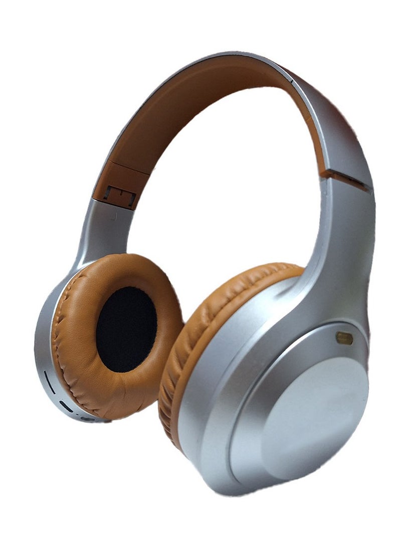 Generic - Bluetooth Headphone , Wireless Headset , Model JB27, Bluetooth , Play Time 20 Hours , Battery 150mAh, External Built In Microphone, USB Type-C, Pure Bass Sound, Noise Cancelling (Silver) - Image 1