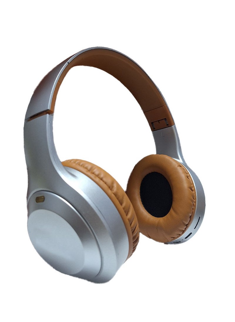 Generic - Bluetooth Headphone , Wireless Headset , Model JB27, Bluetooth , Play Time 20 Hours , Battery 150mAh, External Built In Microphone, USB Type-C, Pure Bass Sound, Noise Cancelling (Silver) - Image 1