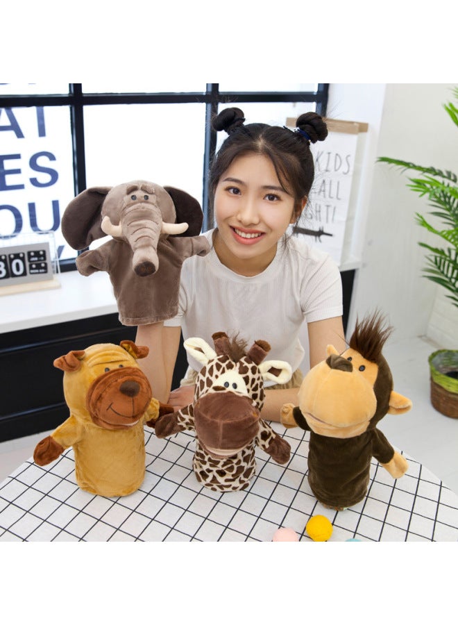 Novel Cartoon Animal Hand Puppets Moving Mouth Parent-Child Toys Various Styles Direct Supply Soft Short Plush Material-Color:Tiger-Height:25cm - Image 4