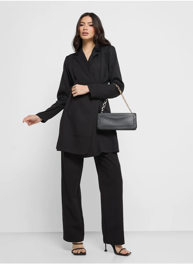 ELLA Cinched Waist Longline Blazer