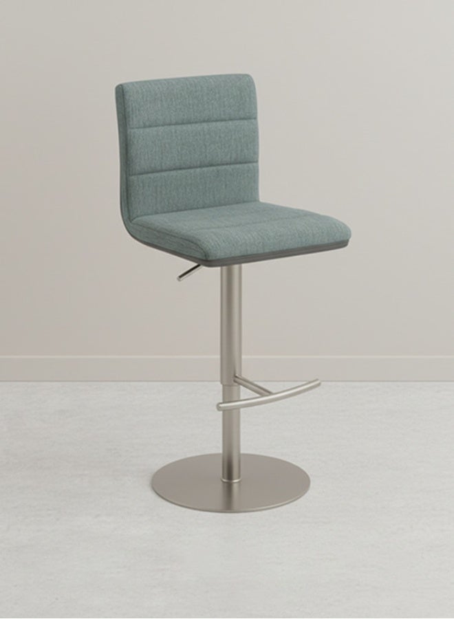 YI ONE Bar Chair & Bar Stool – Blue Green Fabric Seat with Metal Legs, Adjustable Height & Swivel Base for Kitchen & Home - Image 1