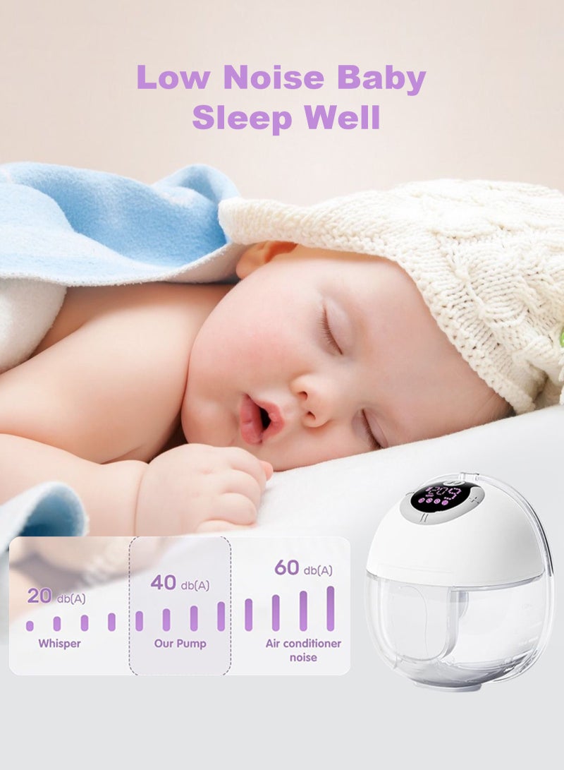 أوربازار مضخة ثدي، مضخة ثدي كهربائية محمولة بدون استخدام اليدين، مزودة بأربعة أوضاع شفط، شاشة LCD، مع حقيبة لتخزين الحليب تتسع لـ 30 قطعة. - Image 4