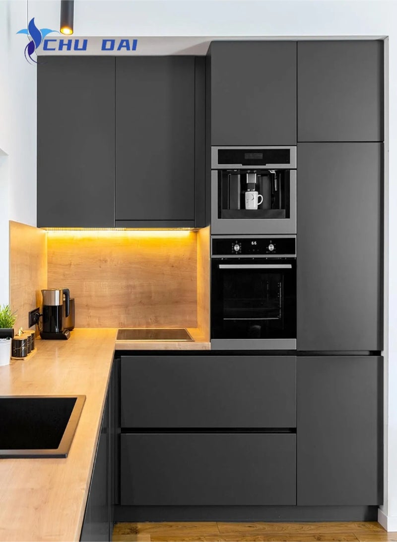 تشو داي ورق حائط رمادي داكن مقاس 100×60 سم، قابل للتقشير واللصق، بنمط جداري لغرفة المعيشة، جدار التلفزيون، متجر، خلفيات، ورق حائط سميك، لفة ديكورية من البولي فينيل كلوريد ذاتية اللصق - Image 5