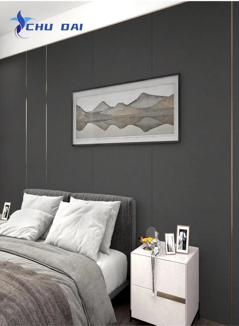 تشو داي ورق حائط رمادي داكن مقاس 100×60 سم، قابل للتقشير واللصق، بنمط جداري لغرفة المعيشة، جدار التلفزيون، متجر، خلفيات، ورق حائط سميك، لفة ديكورية من البولي فينيل كلوريد ذاتية اللصق - Image 4