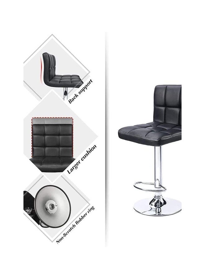 KARNAK 2-Pieces Barstool Chair PU Leather And Stainless Steel Base Adjustable Bar Stool Height 360° Swivel  - Image 3