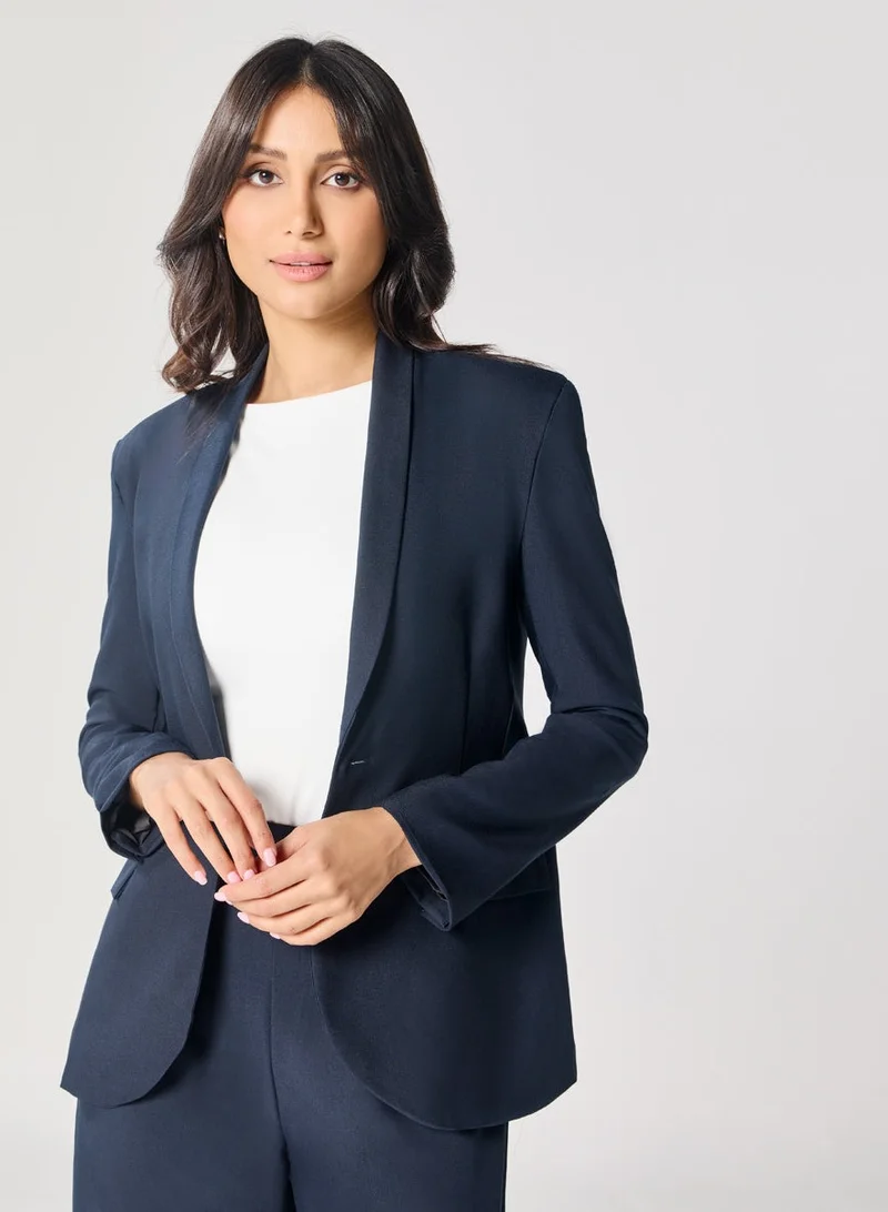 Zigzag Blue Oversized Every Day Blazer