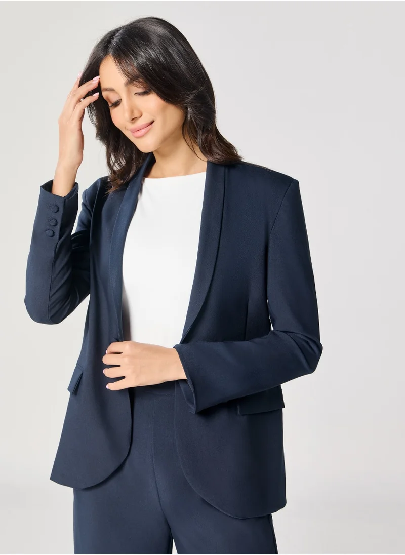 Zigzag Blue Oversized Every Day Blazer