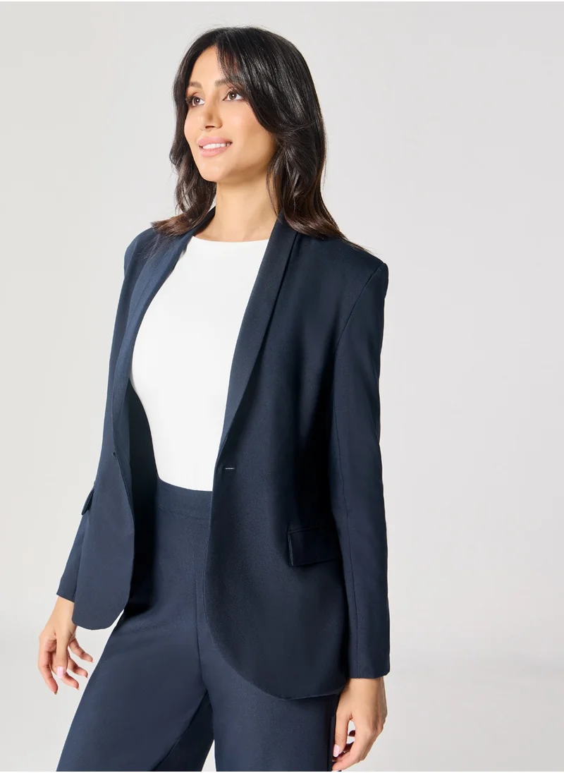 Zigzag Blue Oversized Every Day Blazer