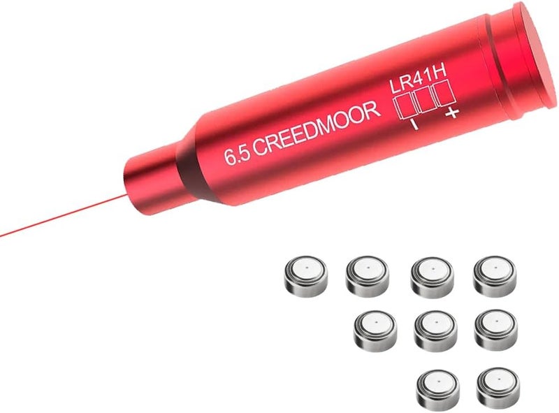 Gotical Red Laser Bore Sighter Compatible with Creedmoor 6.5 Cartridge, Boresighter Anodized Red Battery Included Cartridge Bore Sight - Image 1