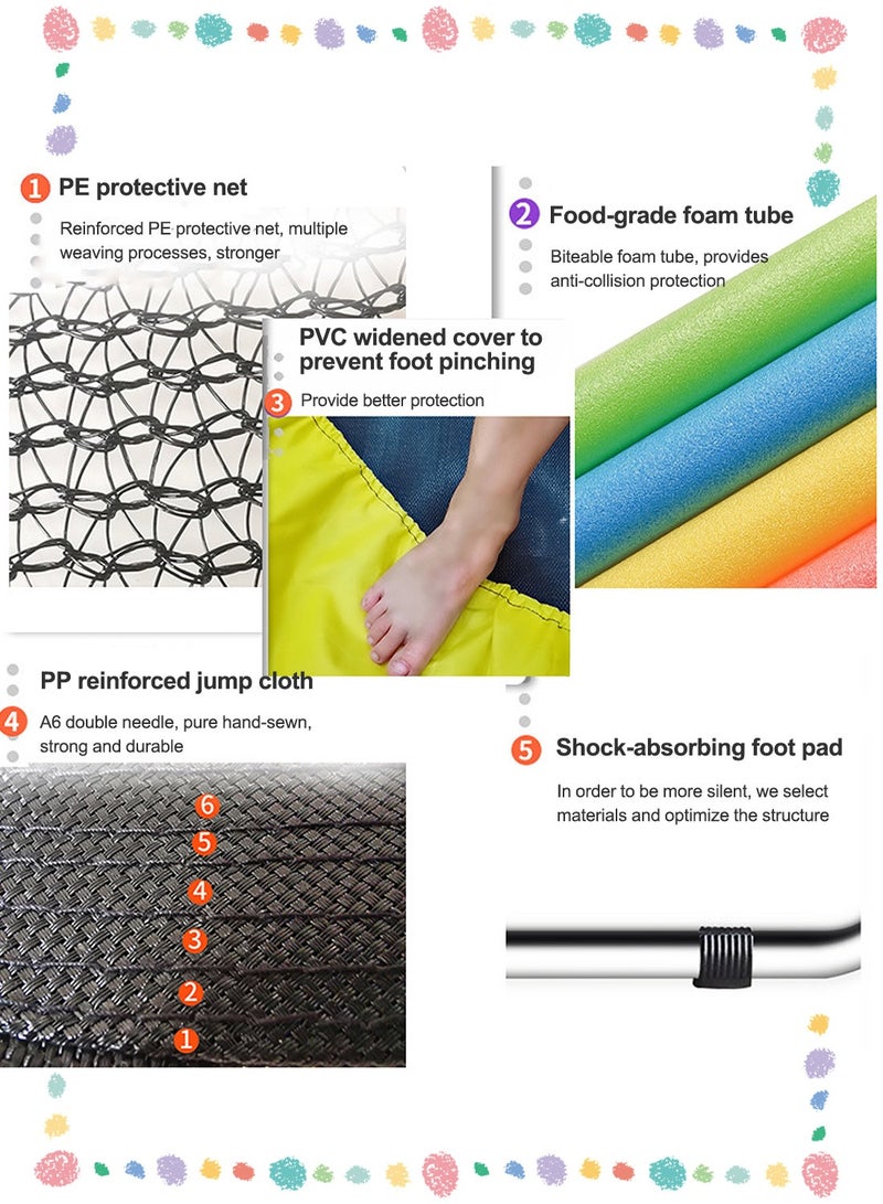 MaBaby Toddler Mini Trampoline for Kids, Indoor Outdoor Toys,, Birthday Gifts for Boy Girl Age 1-8 - Image 2