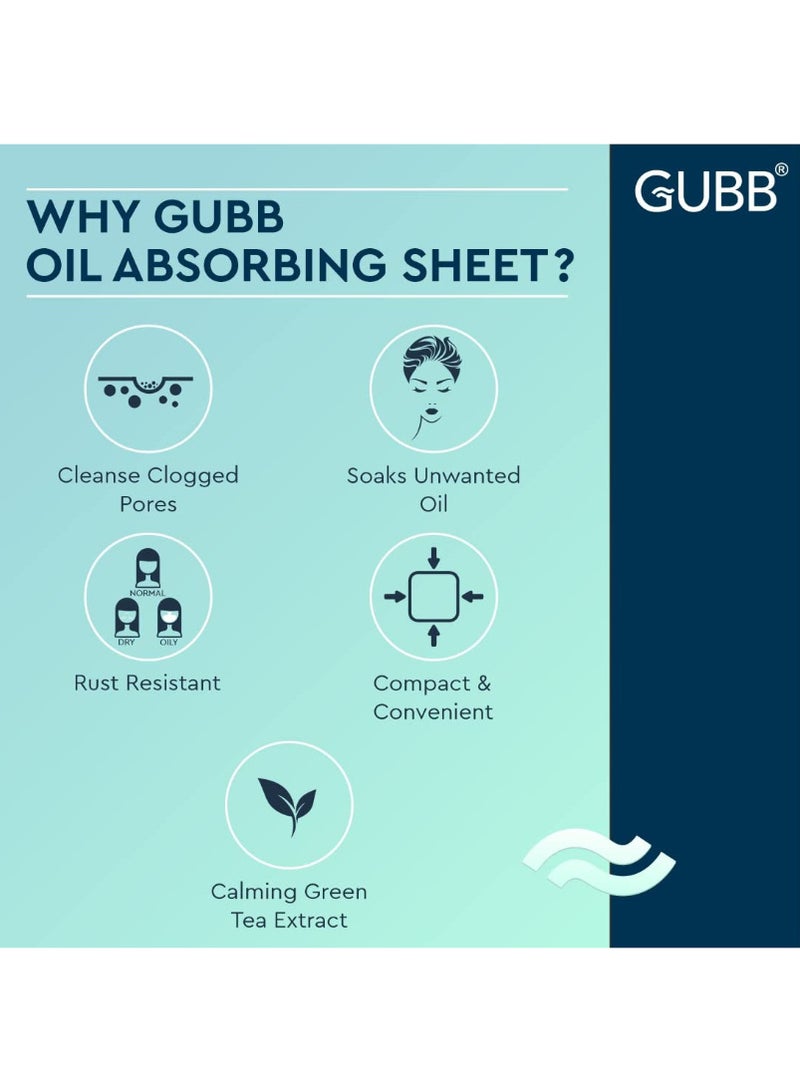 GUBB Blotting Paper For Oily Skin - 50 Oil Absorbing Sheets - Natural | Safe for skin | Doesn’t smudge make up | Suitable for men and Women - Image 5