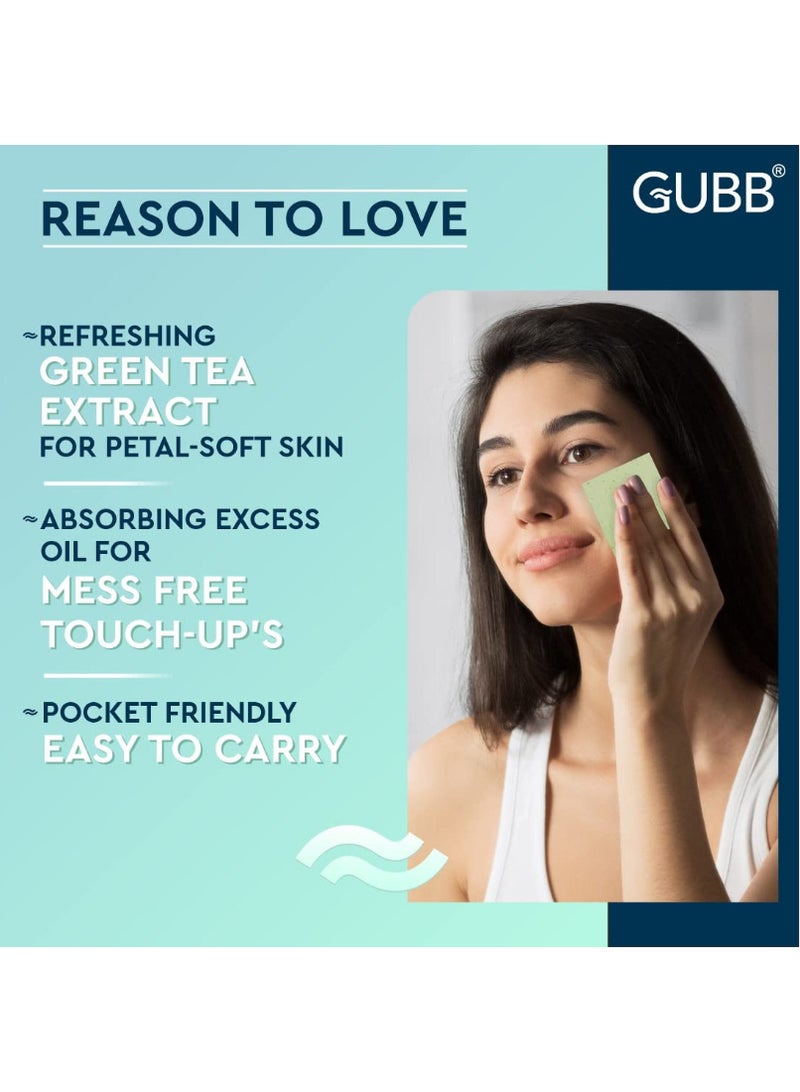 GUBB Blotting Paper For Oily Skin - 50 Oil Absorbing Sheets - Natural | Safe for skin | Doesn’t smudge make up | Suitable for men and Women - Image 4