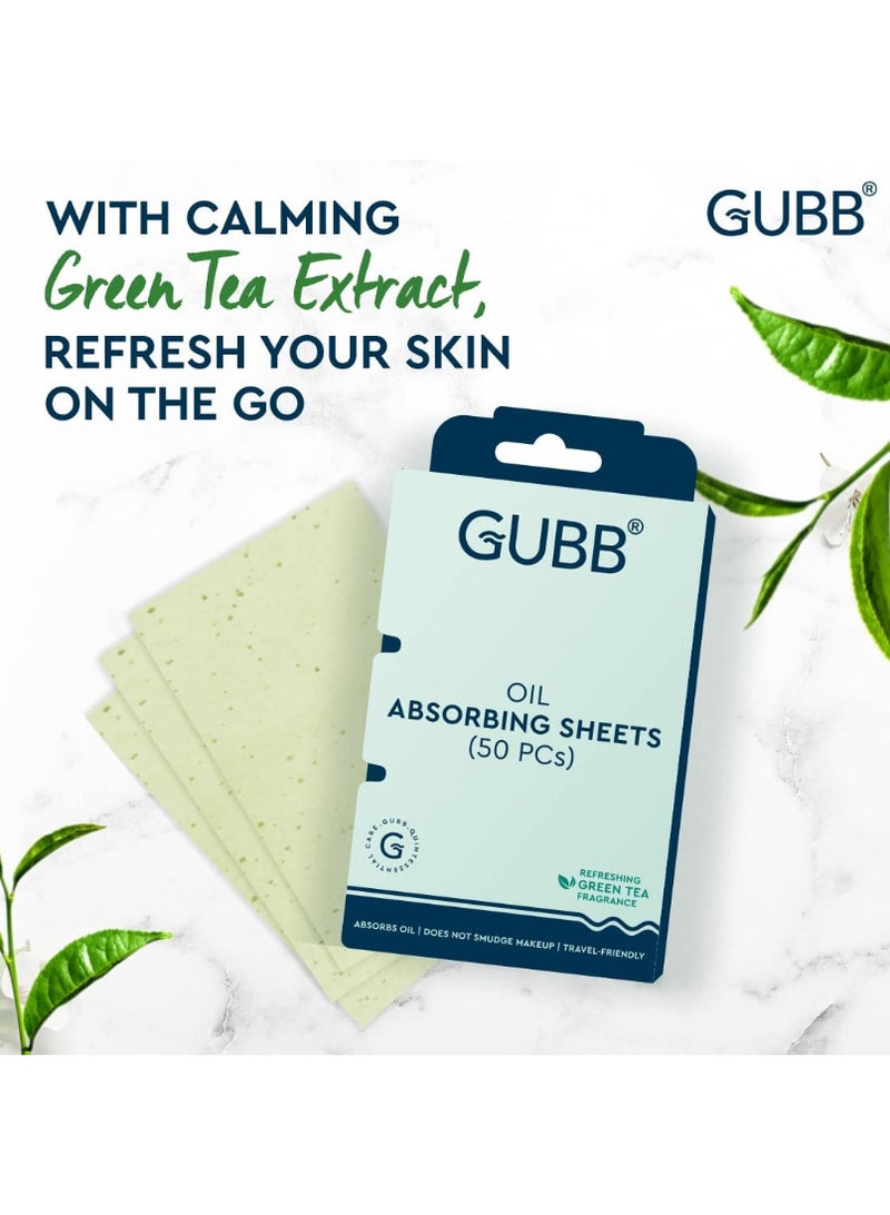 GUBB Blotting Paper For Oily Skin - 50 Oil Absorbing Sheets - Natural | Safe for skin | Doesn’t smudge make up | Suitable for men and Women - Image 3