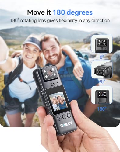 BOBLOV Mini Body Camera with Video 128G Action Camera Small Cameras for Vlogging with 9Hrs Long Battery Life Pocket Portable Cam with Back Clip Daily Easy to Use for Traveling Cycling Motorcycle - Image 3