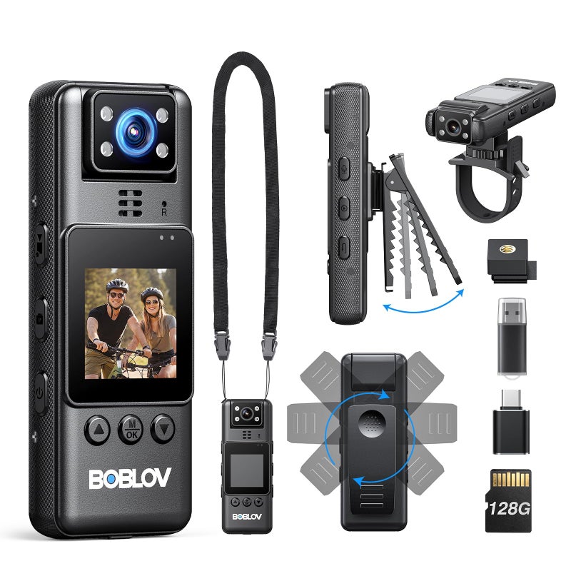 BOBLOV Mini Body Camera with Video 128G Action Camera Small Cameras for Vlogging with 9Hrs Long Battery Life Pocket Portable Cam with Back Clip Daily Easy to Use for Traveling Cycling Motorcycle - Image 2