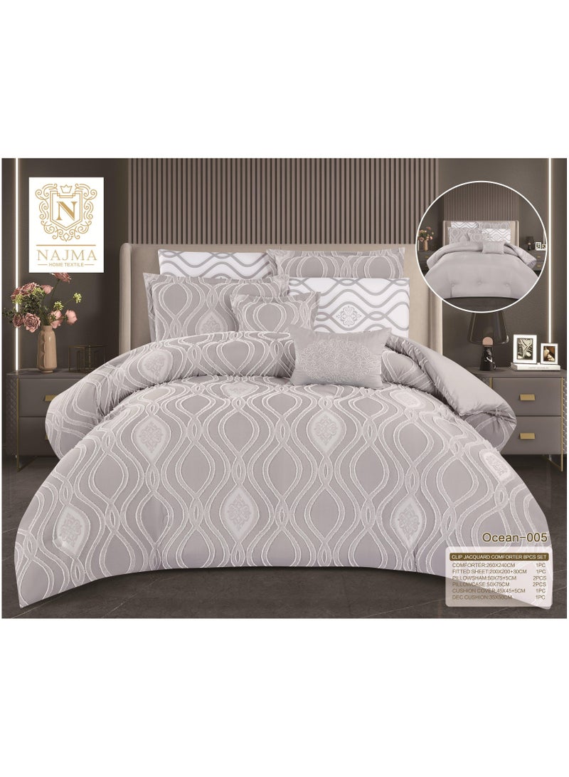 Red Rose Two-Piece Quilt Set A Luxurious Summer Mattress With Excellent Medium Filling Consisting Of 8 Piece King Size 240x260 cm Silver  - Image 1