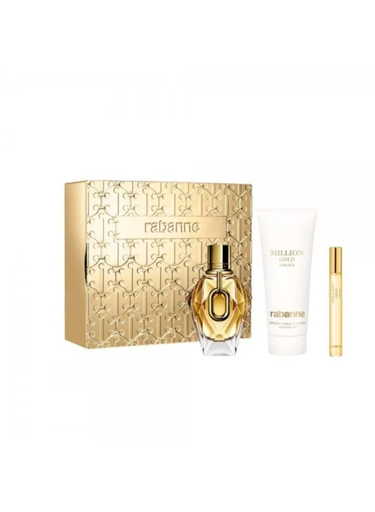 باكو رابان طقم هدايا من باكو ربان مليون قولد نسائي او دو برفيوم (عطر 90مل +عطر 5 مل صب +بودي لوشن معطر ومرطب 100مل - Image 3