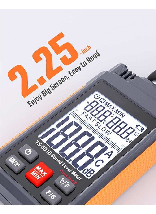 Generic - Decibel Meter, TopTes TS-501B Sound Level Meter with 2.25” Backlit LCD Screen, Portable SPL Meter with A/C Weighted, Range 30-130dB, MAX/MIN, Data Hold, Use for Home, Noisy Neighbor, Factory - Image 1