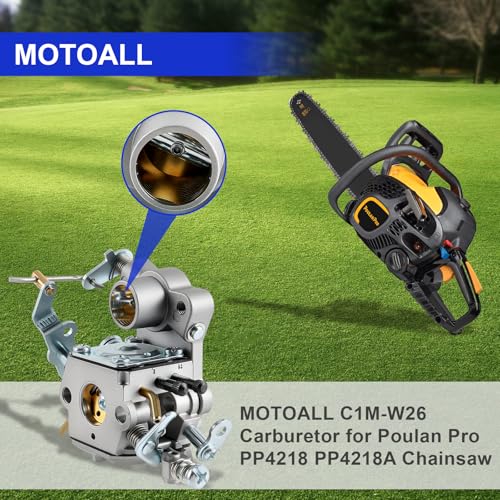 MOTOALL PP4218A C1M-W26 Carburetor for Poulan Pro PP4218 PR4218 PP4218AVX PP4018 Chainsaw P3314 PP3516AVX P3416 PP3816 18’’ 35cc 42cc Carb for Walbro 0402 WTA30 for Craftsman 358.350990 358.341900 - Image 2