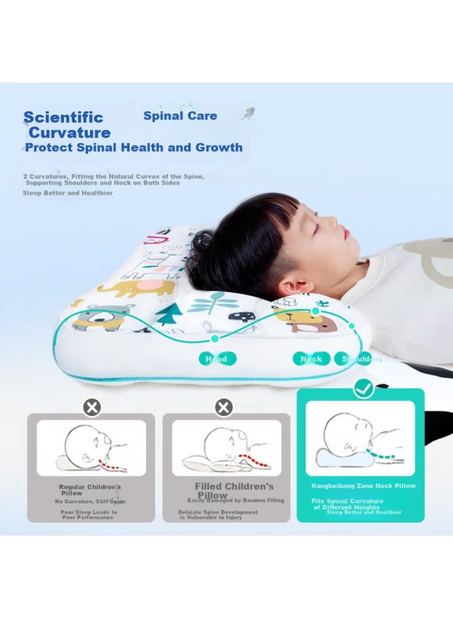 J.sir Children's Pillow For Ages 6-12, Zoned Neck Support Pillow, Class A Student Pillow, Youth Growth Pillow, Suitable For All Seasons - Image 3