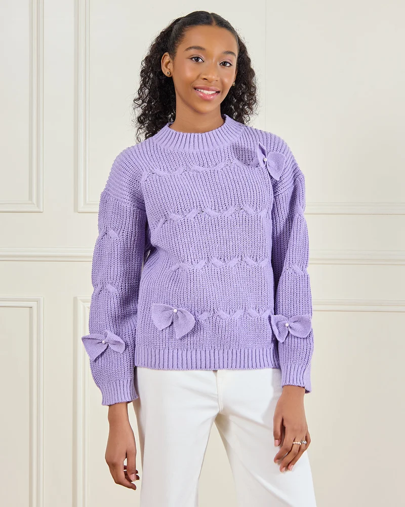 Redtag Senior Girls Lilac Embellished Pullover